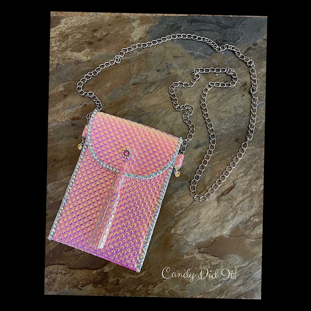 Iridescent Textured Crystal Crossbody/Cell Case